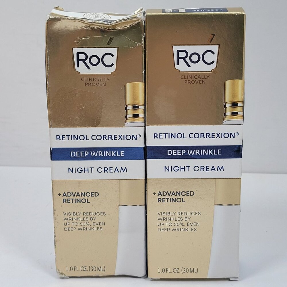 RoC Retinol Correxion Deep Wrinkle Night Cream 1 Fl. Oz Set of 2 NIB